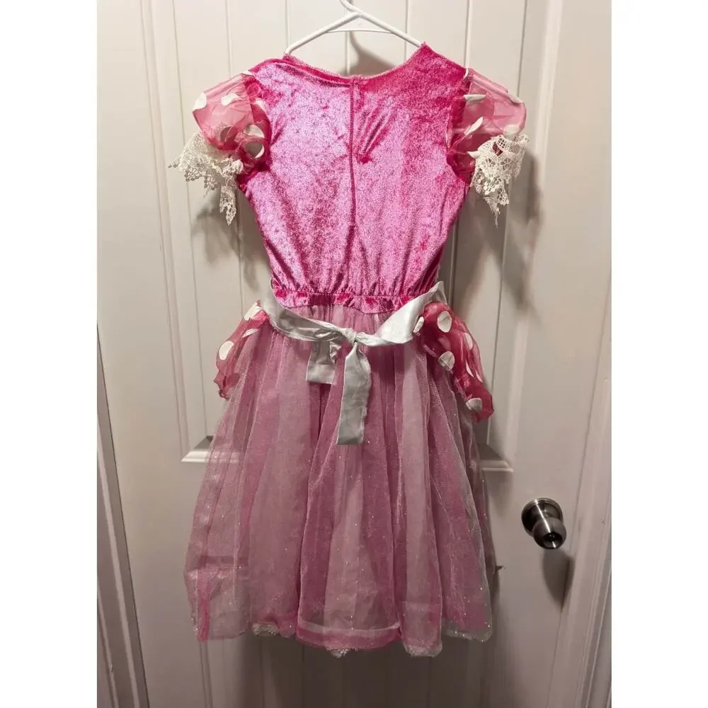 Disney Store Minnie Mouse Pink White Princess Dress Halloween Costume Size S 4-6 - Picture 5 of 11